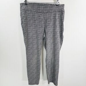 Westbound Pants Women's 18W Gray White Geometric Pull On Stretch Business Casual